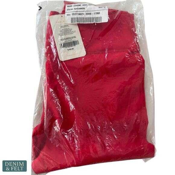 Fabletics Define PowerHold High Waisted 7/8 Heated Red Gym Leggings XL NEW~NWT - Picture 4 of 6